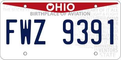 OH license plate FWZ9391