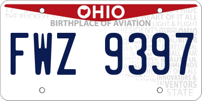 OH license plate FWZ9397