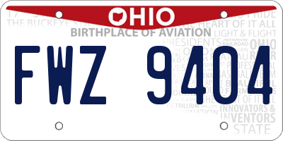 OH license plate FWZ9404
