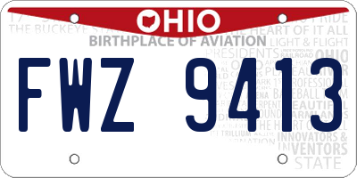 OH license plate FWZ9413