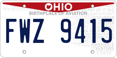 OH license plate FWZ9415