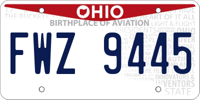 OH license plate FWZ9445