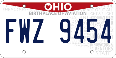 OH license plate FWZ9454