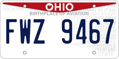 OH license plate FWZ9467