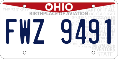 OH license plate FWZ9491