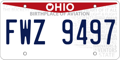 OH license plate FWZ9497