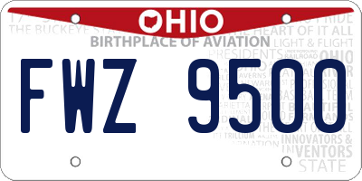 OH license plate FWZ9500