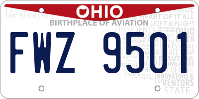 OH license plate FWZ9501
