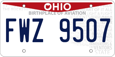 OH license plate FWZ9507