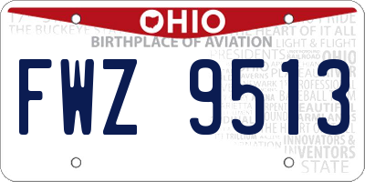 OH license plate FWZ9513