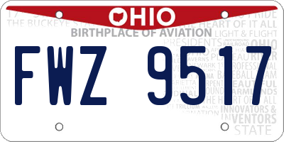 OH license plate FWZ9517
