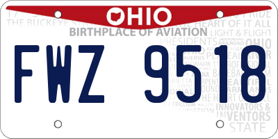 OH license plate FWZ9518