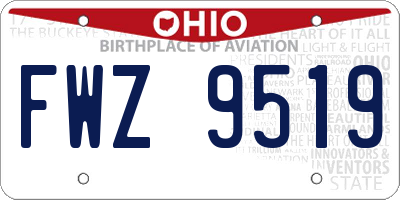 OH license plate FWZ9519