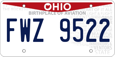 OH license plate FWZ9522