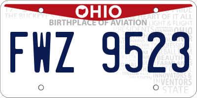 OH license plate FWZ9523
