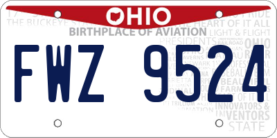 OH license plate FWZ9524