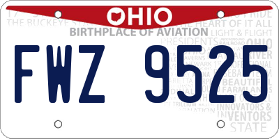 OH license plate FWZ9525