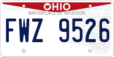 OH license plate FWZ9526