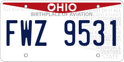 OH license plate FWZ9531