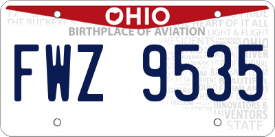 OH license plate FWZ9535