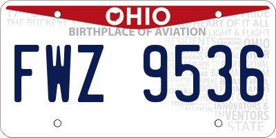 OH license plate FWZ9536