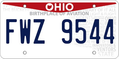 OH license plate FWZ9544