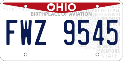 OH license plate FWZ9545
