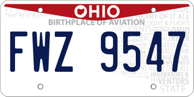 OH license plate FWZ9547