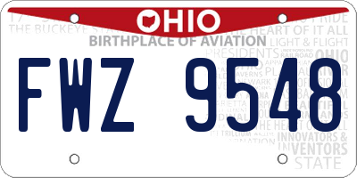 OH license plate FWZ9548