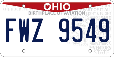 OH license plate FWZ9549