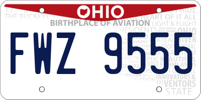 OH license plate FWZ9555