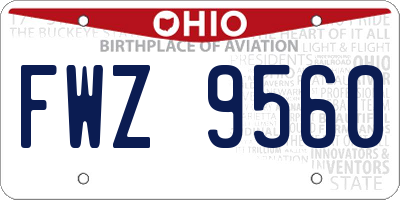 OH license plate FWZ9560