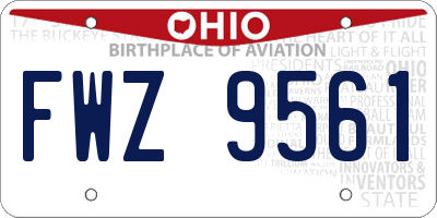 OH license plate FWZ9561