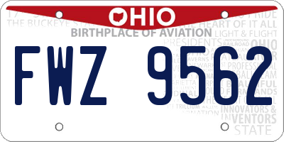 OH license plate FWZ9562