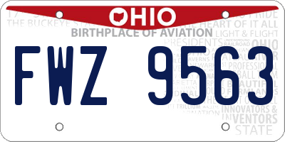 OH license plate FWZ9563