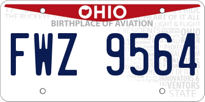 OH license plate FWZ9564