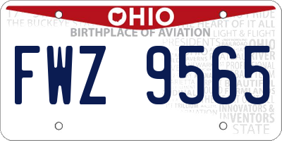 OH license plate FWZ9565