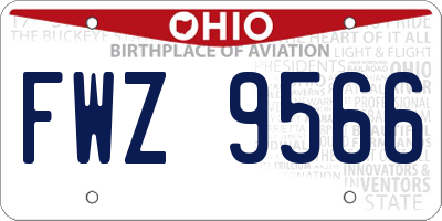OH license plate FWZ9566
