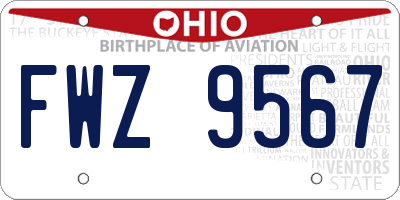 OH license plate FWZ9567