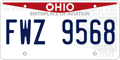 OH license plate FWZ9568