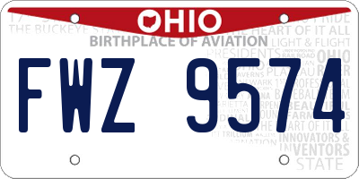 OH license plate FWZ9574