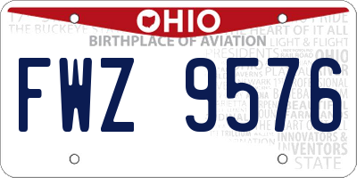 OH license plate FWZ9576