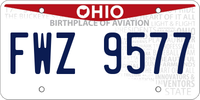 OH license plate FWZ9577