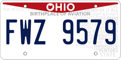 OH license plate FWZ9579