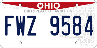 OH license plate FWZ9584
