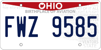 OH license plate FWZ9585