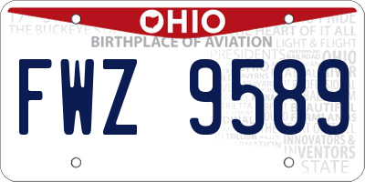 OH license plate FWZ9589