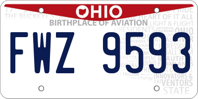 OH license plate FWZ9593