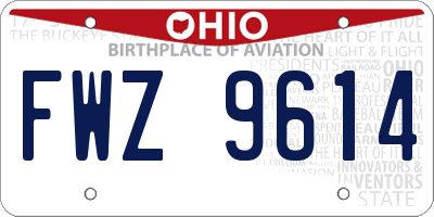OH license plate FWZ9614