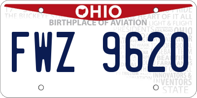 OH license plate FWZ9620